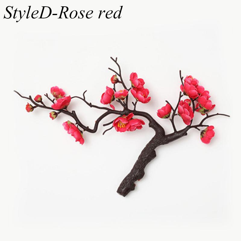 Artificial Flower Cherry Red Artificial Plant Plum Blossom Silk Flower Small Winter Plum