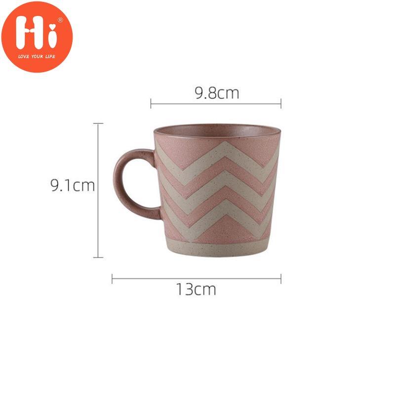 Hi Nordic Ceramic Retro Coffee Mug Simple Office Tea Cup Coarse Pottery Handmade Breakfast Milk Mug Couple Drinkware
