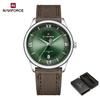 Naviforce Original Men Simple Quartz Watch Genuine Leather Strap 30m Waterproof Calendar Daily Casual Men Watch Gift NF9272L