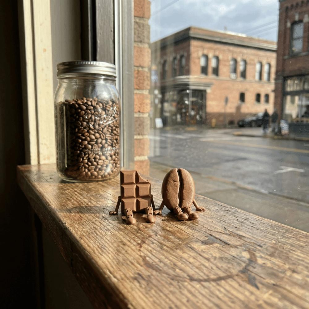 Funny Chocolate Ornament 3D Print Home Decorations Desktop Accessory Coffee Bean Ornaments  Office