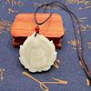 Unisex Imitation Hetian Jade Guanyin Pendant with Lotus Design - Hanging Ornament Gift