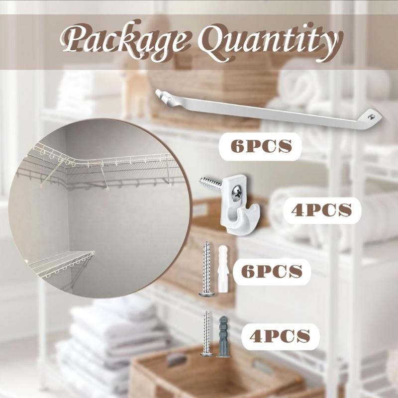 Pack of 6 Rusts Resistant Mounting Brackets with 4 Clip for Home Improvement Use HX6C