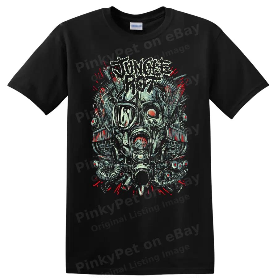 Jungle Rot T-Shirt Death Metal Gasmaske Grafik-T-Shirt Horror Rock Kunst