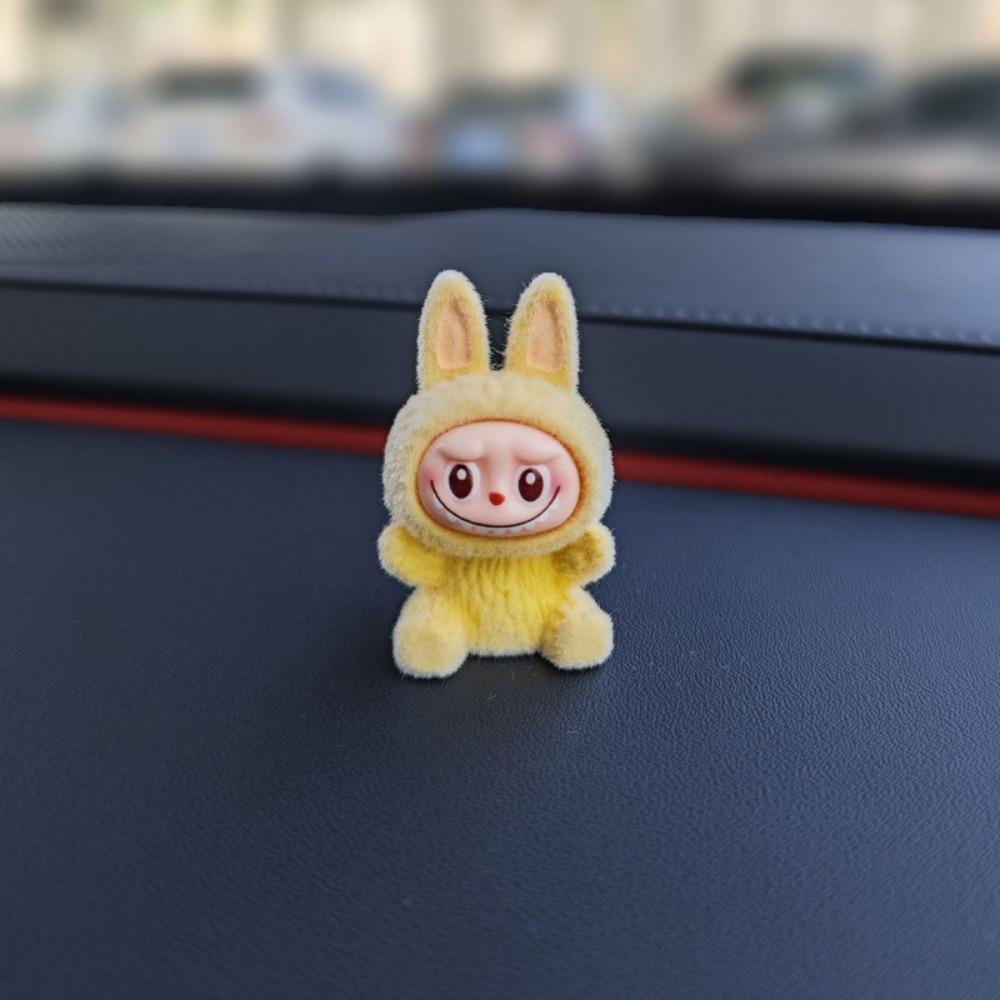 

Sitting rabbit plush doll car center console ornament DIY jewelry accessories cartoon car jewelry