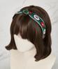 Maia Green Flower Jacquard Hairband - Knot Type D-Green