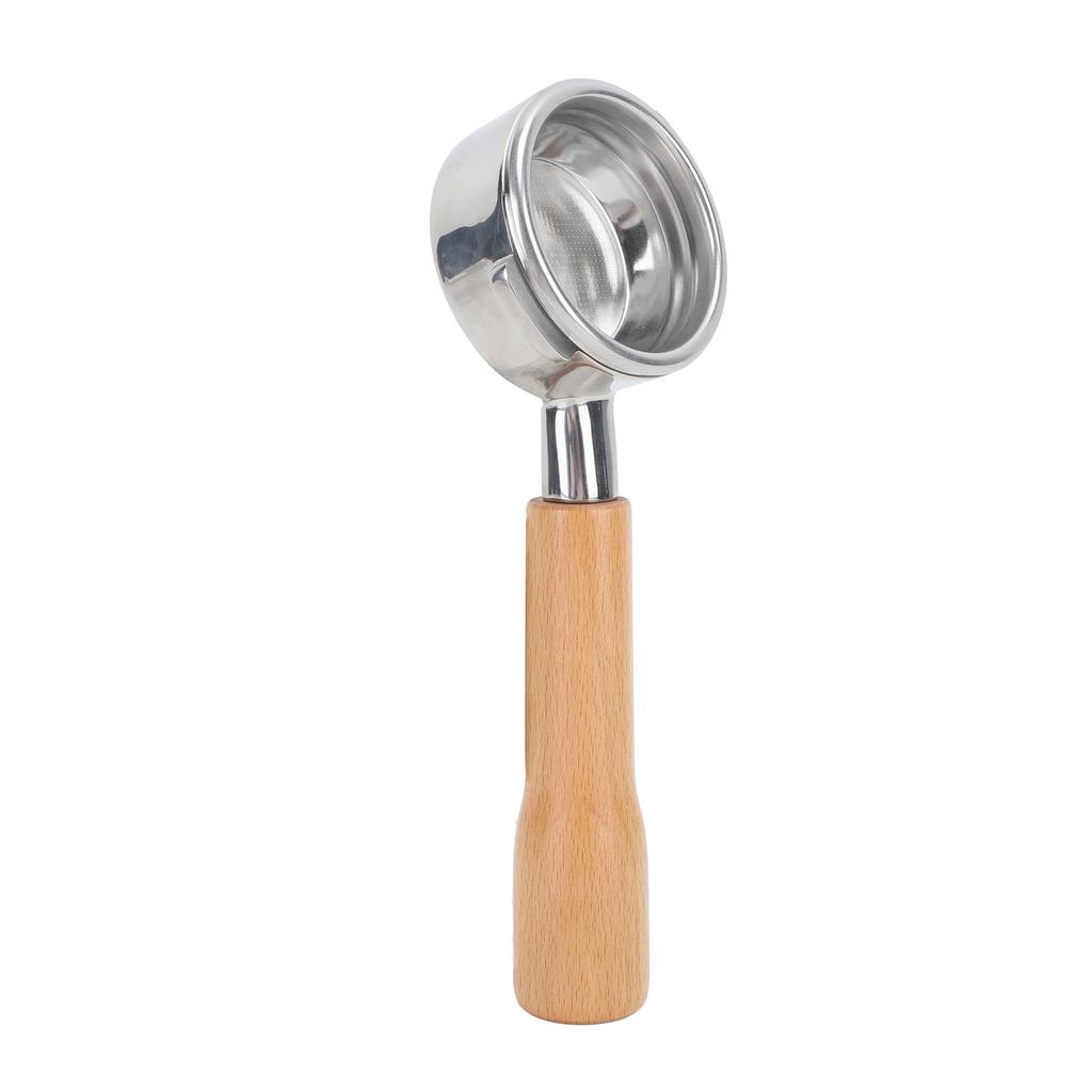 58mm Portafilter Bottomless 2 Ears Detachable Wood and Stainless Steel Coffee Machine Bottomless Filter for