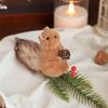 Cartoon Squirrel Hanging Decoration With Pinecone Accent Holiday Decoration For Christmas Gifts