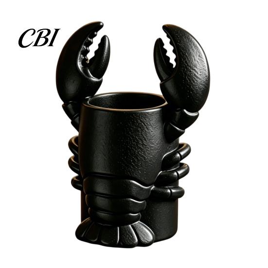 Novelty Desk Decor Lobster Pen Holder, 3D Printed Desktop Organizer, Crayfish Pencil Stand Creative Office Gift for Student Supplies, Halloween Party