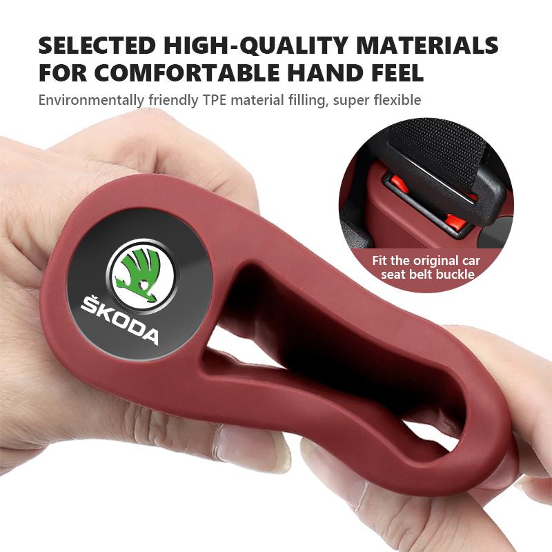 AAAAG1 Car Seat Belt Buckle Anchor Socket Anti-collision Protect Cover For Skoda Rapid Octavia Derivative Enyaq-iV VisionS Yeti Scala