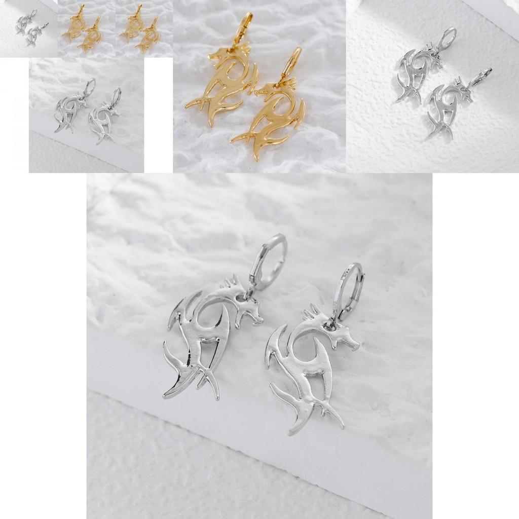 Fashionable Women's Dragon Earrings Alloy Material Perfect For Gifting