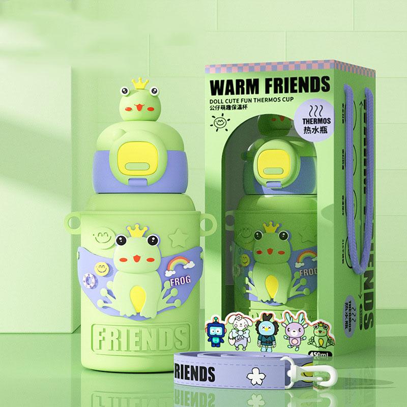 450ml Drinking Mug Insulated Bottle Beverage Tableware Thermocup Baby Thermos Mug for Kids Girls Boys Thermal Water Bottle Mug