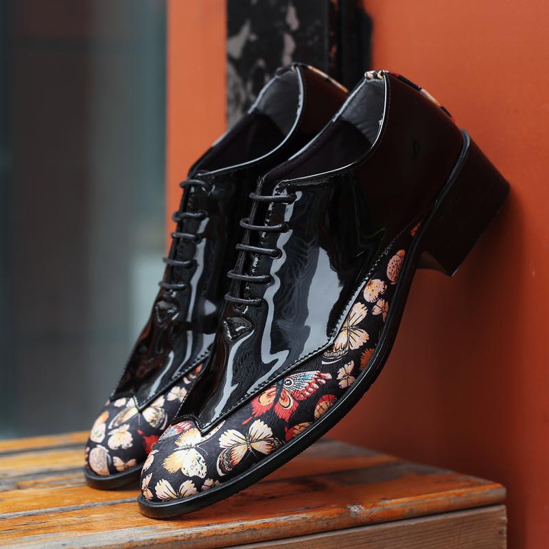 

New small leather shoes men s high heel pointed leather shoes heightened 6cm hairstylist casual trendy leathershoes 44 червоний