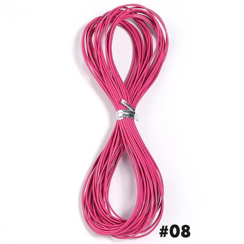10 yardas Cuerda Redonda de Cuero Diámetro 1.5mm Cordón de Cuero Genuino de Colores Accesorios de Ropa DIY Artesanía en Cuero Materiales Hechos a Mano