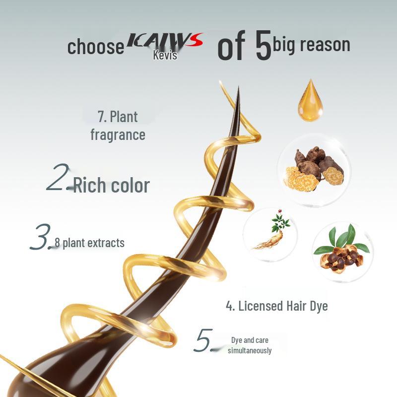 Kevis Hnědá Barva na Vlasy v Krémové Formě pro Krytí Šedin, Pro Domácí Použití, Rostlinná Formule