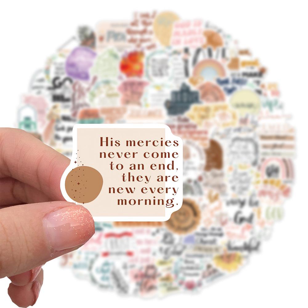 10/30/50/100pcs Cartoon Jesus Christian Stickers Bohemian Style Bible Phrase Graffiti Sticker Diary Luggage Phone Decals Packing