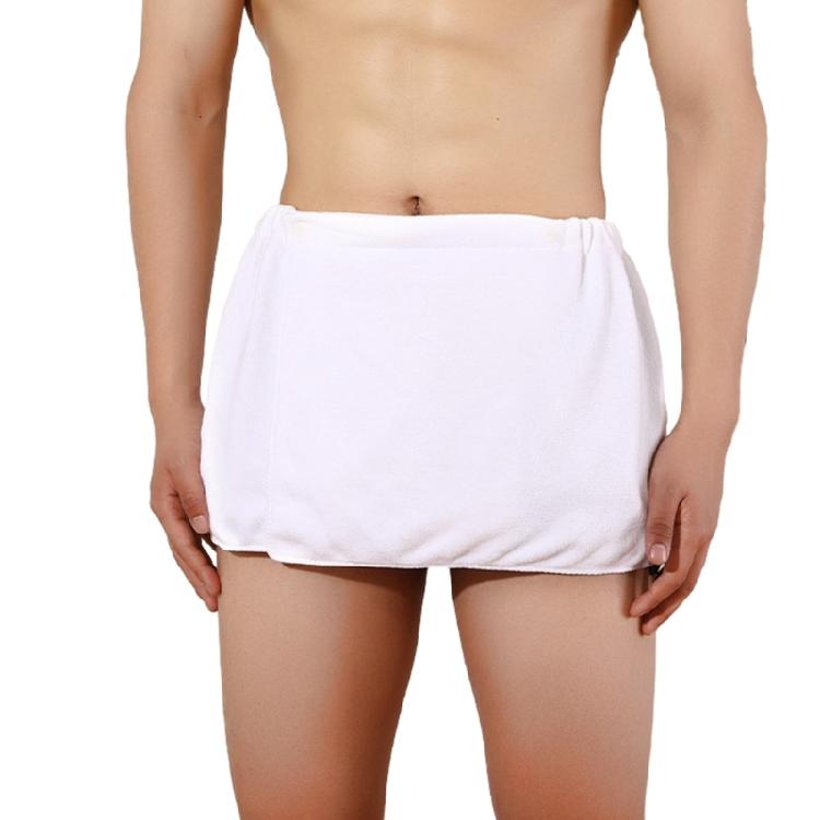 

Men Male Bathhouses Shower Room Bathing Towel Beach Home Short Pants Coral Fleece білий