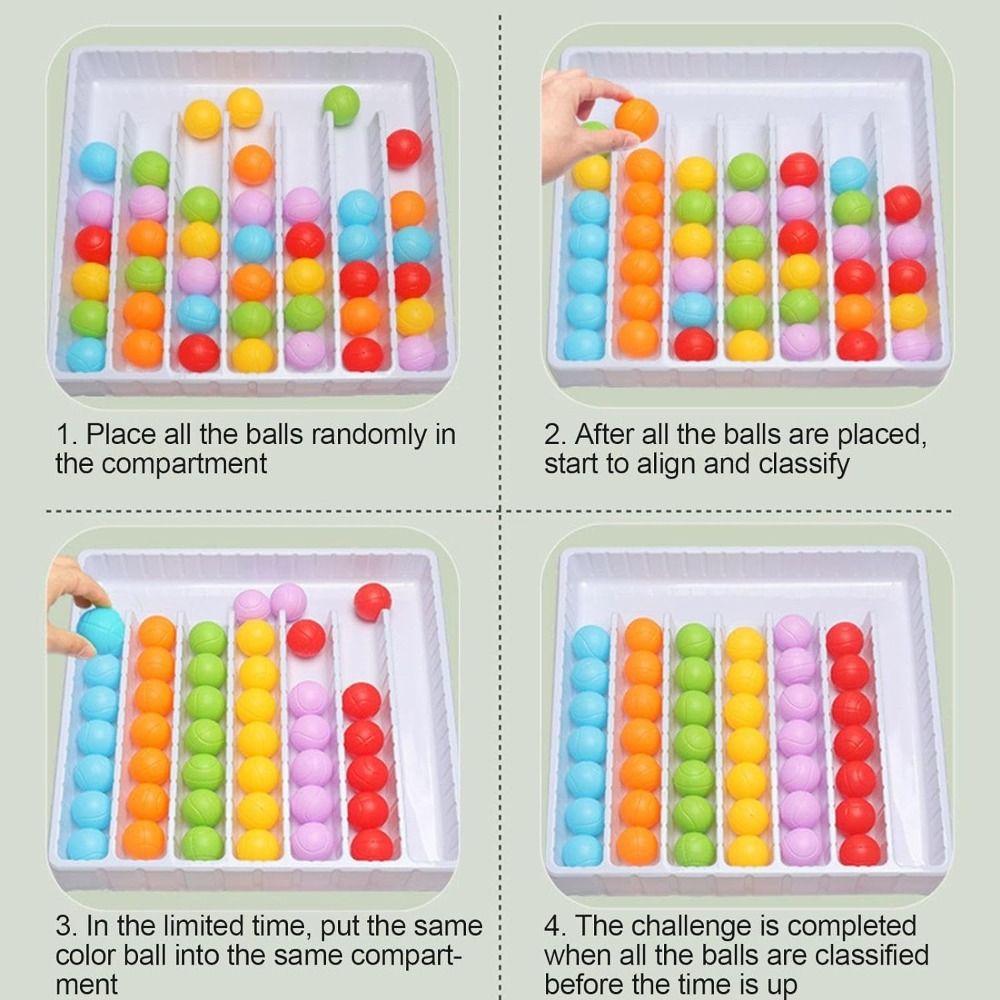 Children Montessori Color Ball Return Game Parent-Child Interaction Interactive Puzzle For Kids