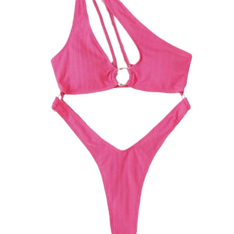 Women Solid Color Sexy One Piece Bikini Swimsuit For Beach Swimming