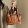 Fashion Retro Women PU Leather Shoulder Bags Trend Lady Underarm Bag Large Capacity Female's Commuter Handbag
