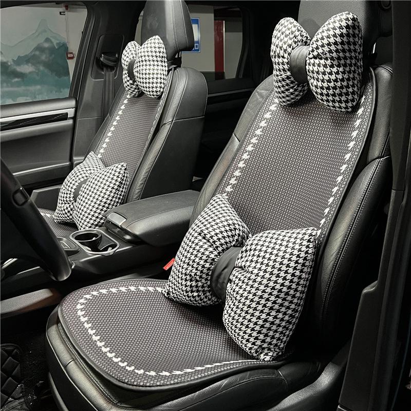 Accesorii perne pentru mașină Four Seasons Mașină universală din mătase de gheață cu plasă de pernă de scaun anti-alunecare, cu plasă roșie pentru pasăre, husă pentru scaun auto