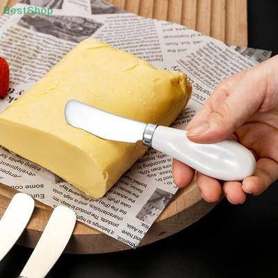 Ceramic Handle 304 Stainless Steel Cheese Knife Butter Bread Jam Cream Spatula Cake Scraper
