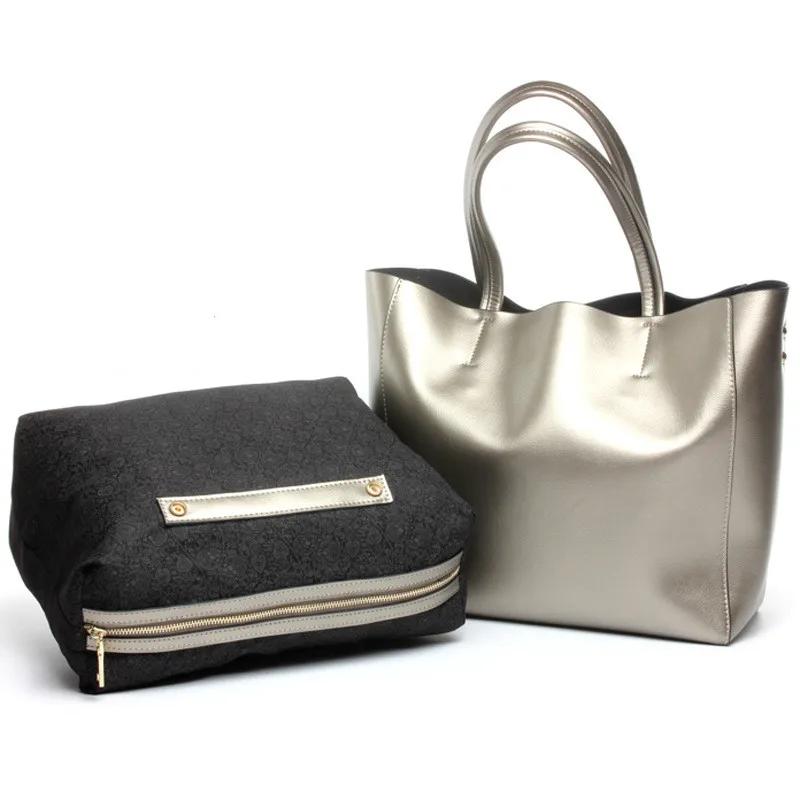 Women Bag  Genuine Leather Shoulder Bags Fashion Solid Soft Casual Tote Purses And Handbags High-capacity Euro-America Style
