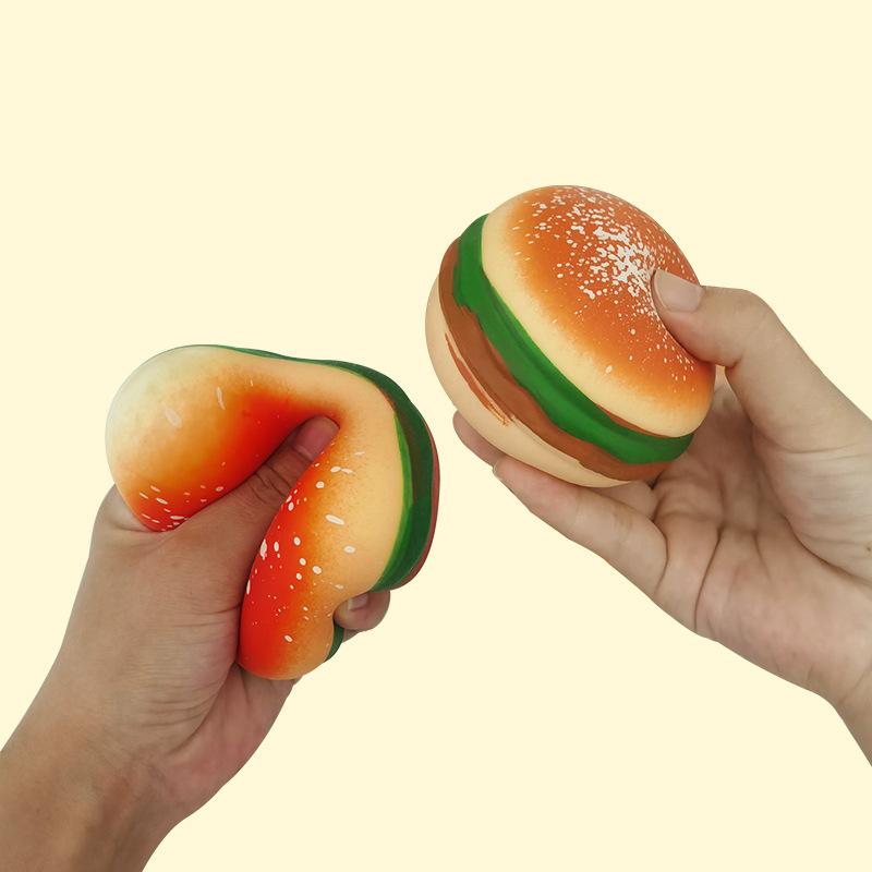 Stress Relief Toy Squishy Hamburger Stress Ball Sensory Toy Stress & Anxiety Relief Toys Pinch Decompression Toy