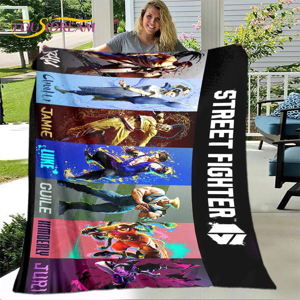 Street Fighter Retro Game  Gamer Soft Plush Blanket,Flannel Blanket Throw Blanket for Living Room Bedroom Bed Sofa Picnic Cover