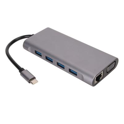 Typ C Hub 11 in 1 HD VGA 4K Unterstützt 5Gbps 87W PD Ladung 100Mbps RJ45 USB 3,0 Docking Station für