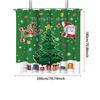 1pc Christmas Tree Cartoon Santa Claus Print Waterproof Shower Curtain Partition Privacy Hanging Curtain 12 Hooks Multiple Sizes