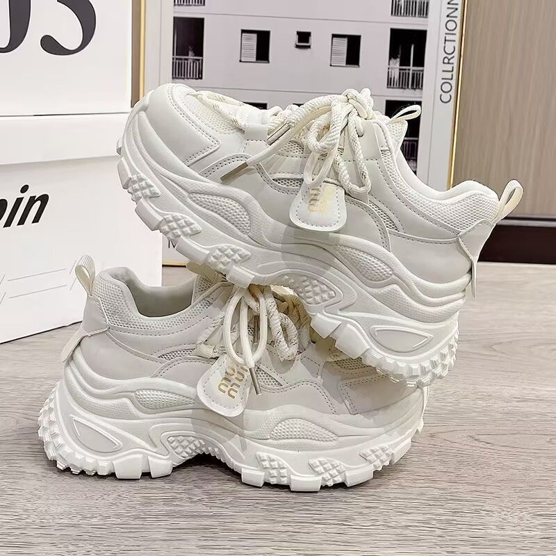 Fried Street platform dad shoes women's height increases ins new autumn mesh versatile casual sports shoes