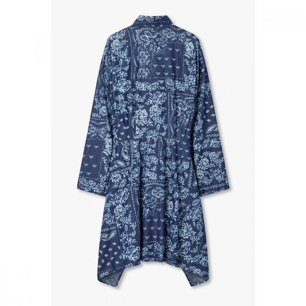 Emporio Armani Women Bandana Print Chambray Dress A526112509