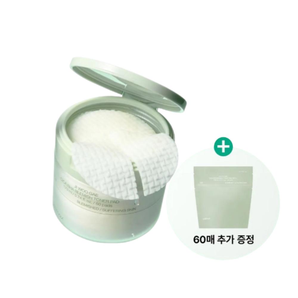 

Celimax Jiwoogae Cica BHA Blemish Toner Pads Exfoliating Pore Care Set 60 Pads + Refill 60 Pads