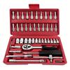 46pcs 1/4 Inch Drive Metric Socket Ratchet Wrench Set Oem Automotive Repair Mechanic Kit Boxed Combination For Hand