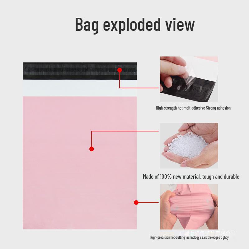 Pink Thickened Express Clothes Packaging Bag - Cute and Durable Handheld Design
