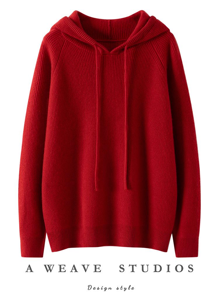 Hooded Women's Cashmere Sweater - Soft, Versatile, Korean-Style Knitwear for Autumn & Winter