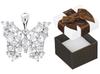 Silver Butterfly Pendant With Zirconia Rhodium-Plated Butterfly Charm Zirconia