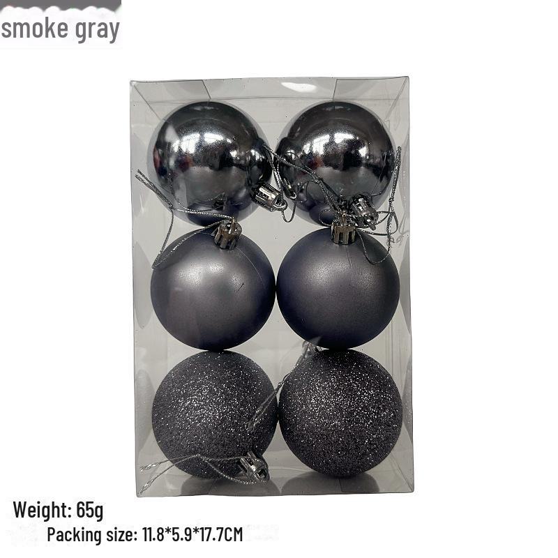 Set di palline di Natale elettroplaccate da 6 cm: 6 pezzi di ornamenti in plastica PS, opachi lucidi, verniciati a polvere, confezionati in scatola di PVC per decorazioni festive.