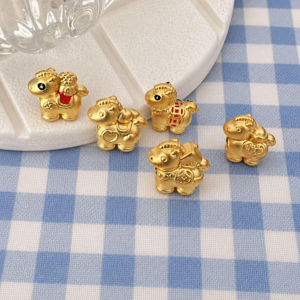 Sterling Silver 999 Year of the Horse Luck Bead for DIY Hand Rope Projects