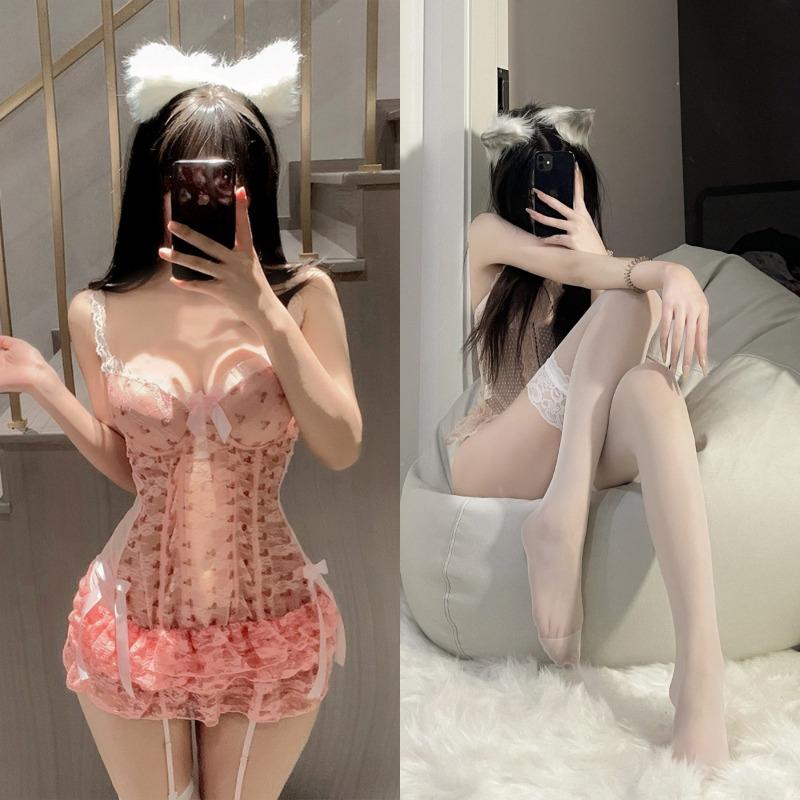 Sex underwear [Cherry cake] Cherry pink small breasts gather hairtail bones pure desire bra cake skirt