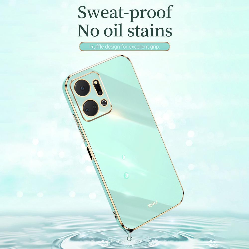 XINLI Phone TPU Case for Honor X7a 5G,Precise Cutout Lens Protection Electroplating Phone Cover