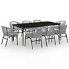 9 piece Outdoor Dining Set Grey