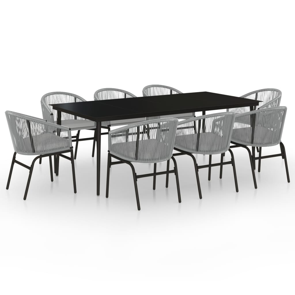 9 piece Outdoor Dining Set Grey