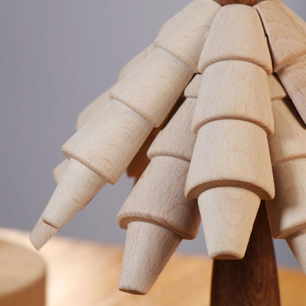 Christmas Tree Shaped Wooden Tree Coasters Wood Heat Resistant  Mat  Home Decoration