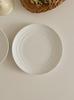 Nordic Style White Ceramic Breakfast Plate - Round, Simple, Household Saucer for Western Cuisine