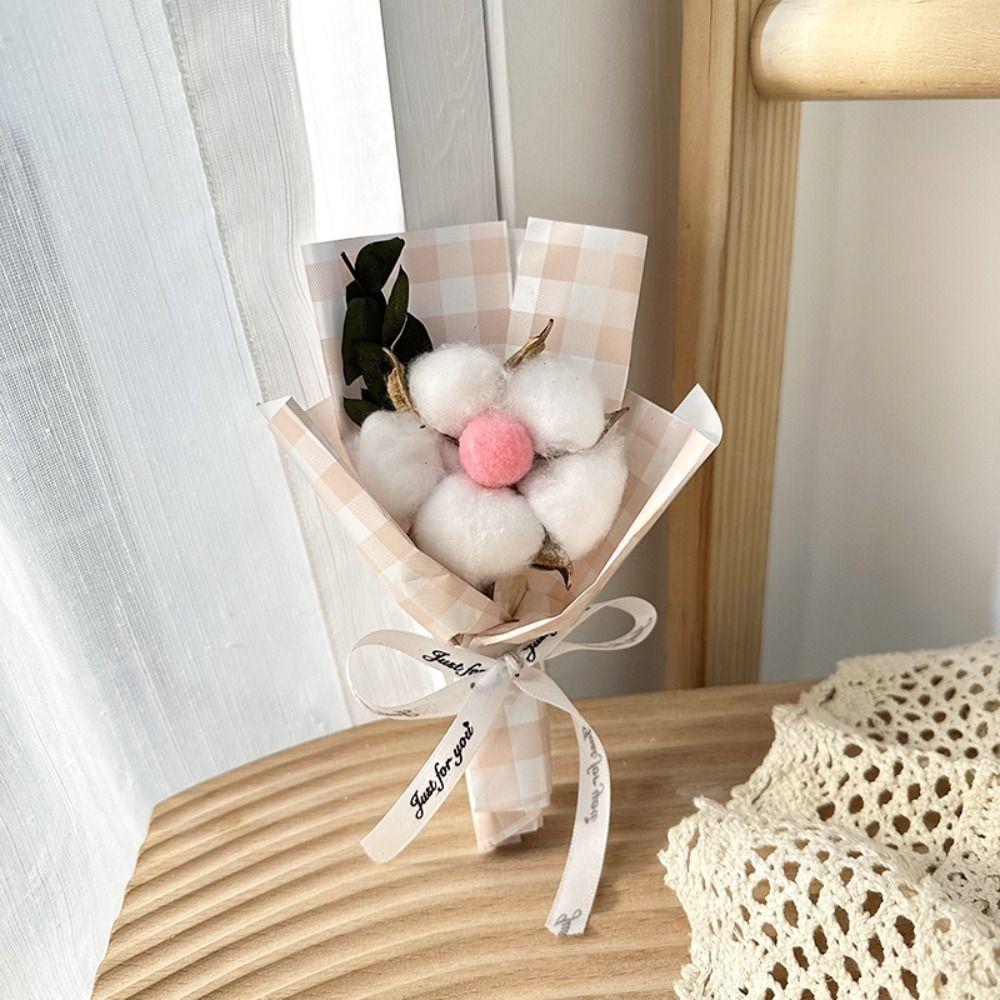 

Искусственные цветы Хлопковый букет цветов 5 головок Мини-букет цветов Украшение свадебной вечеринки