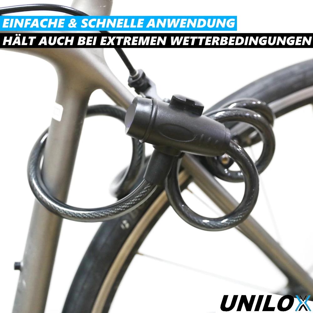 UNILOX Lacăt cu cablu spiralat lacăt de bicicletă lacăt de poartă cablu de oțel lacăt cu cablu