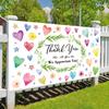 Colorful We Appreciate You Banner Thank You for All You Do Backdrop Heart Flowers Sign for Doctor Nurse Teacher Pastor Staff Employee Retirement