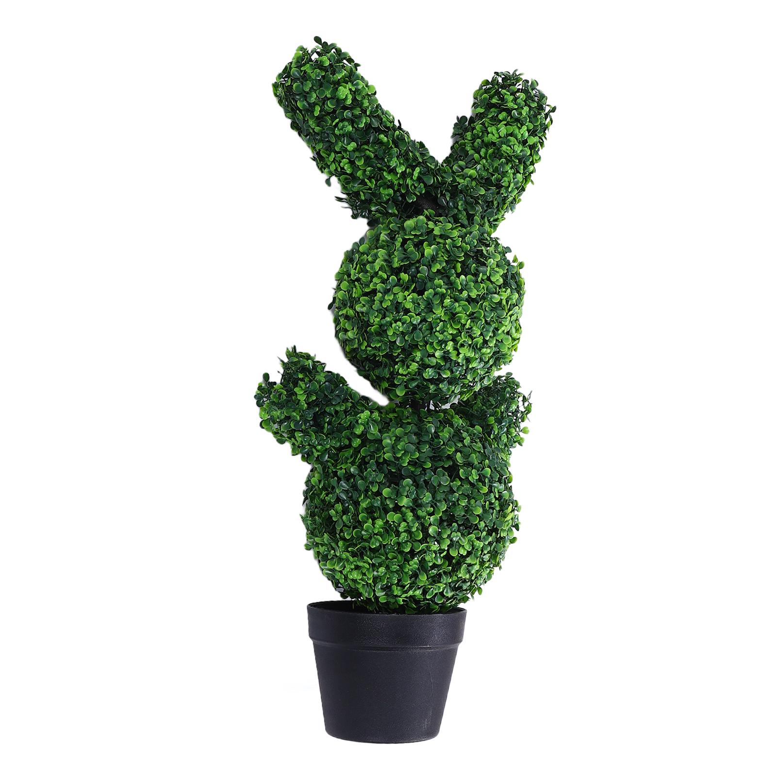 

90cm Artificial Bunny Topiary Tree with String Light Faux Rabbit Plant for Outdoor Indoor Holiday Home Decor