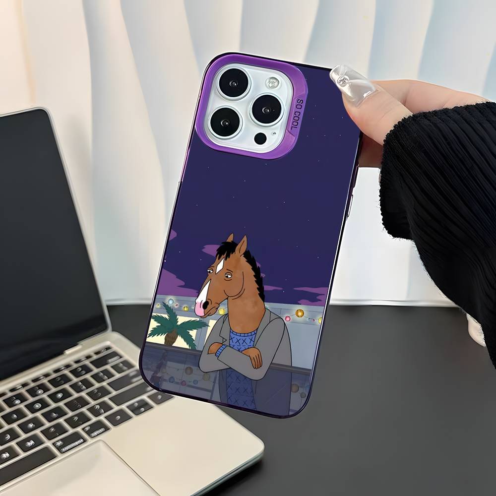 

Cool B-Bojack H-Horseman Phone Case For iPhone 17,16,15,14,13,12,11,Pro,XS,Max,Plus,Mini,SE4,E Purple Matte Shockproof Cover iPhone12PRO